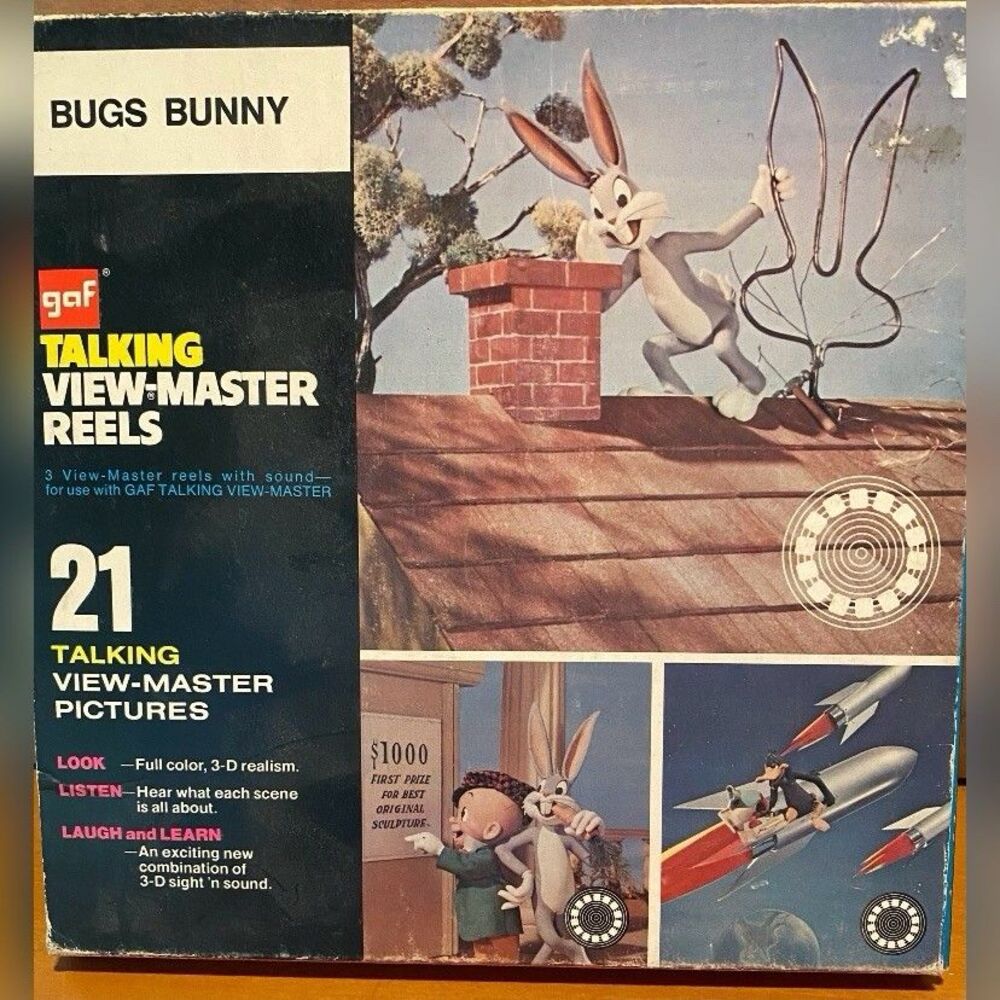 Vintage GAF Talking View Master 3 Reels Bugs Bunny Porky Pig Daffy Duck